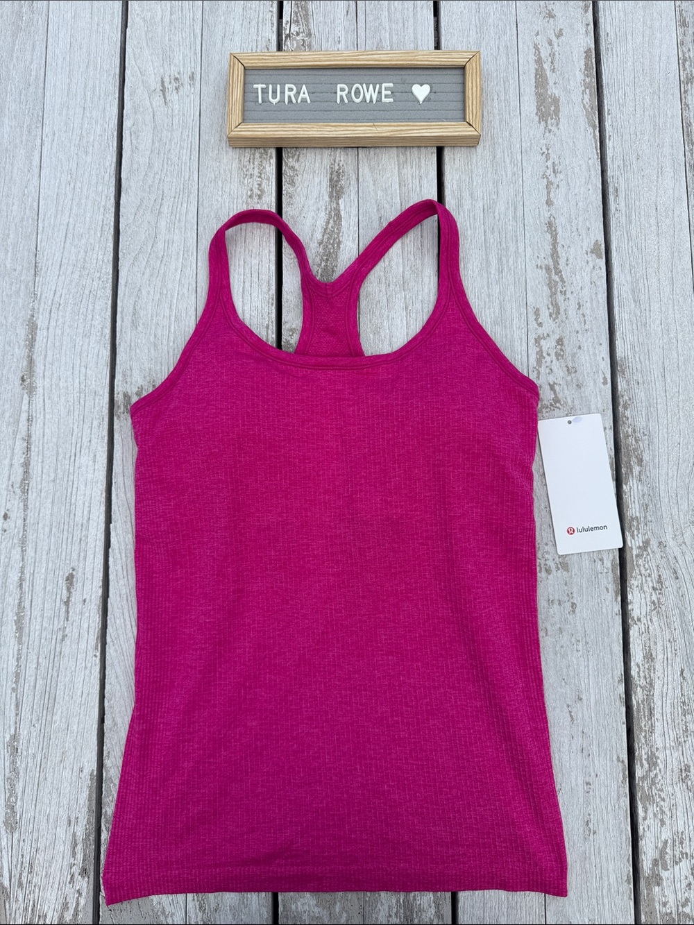 Lululemon Ebb to Street Tank Pink Flare Size 12 NWT